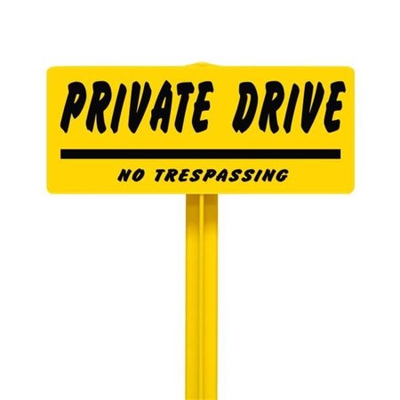 EVERMARK EverMark SSKT17-05 Private Drive No Trespassing Sign with Yellow Stake Kit SSKT17-05